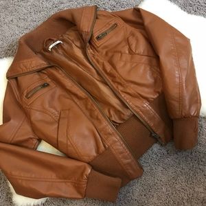 Brown leather jacket!